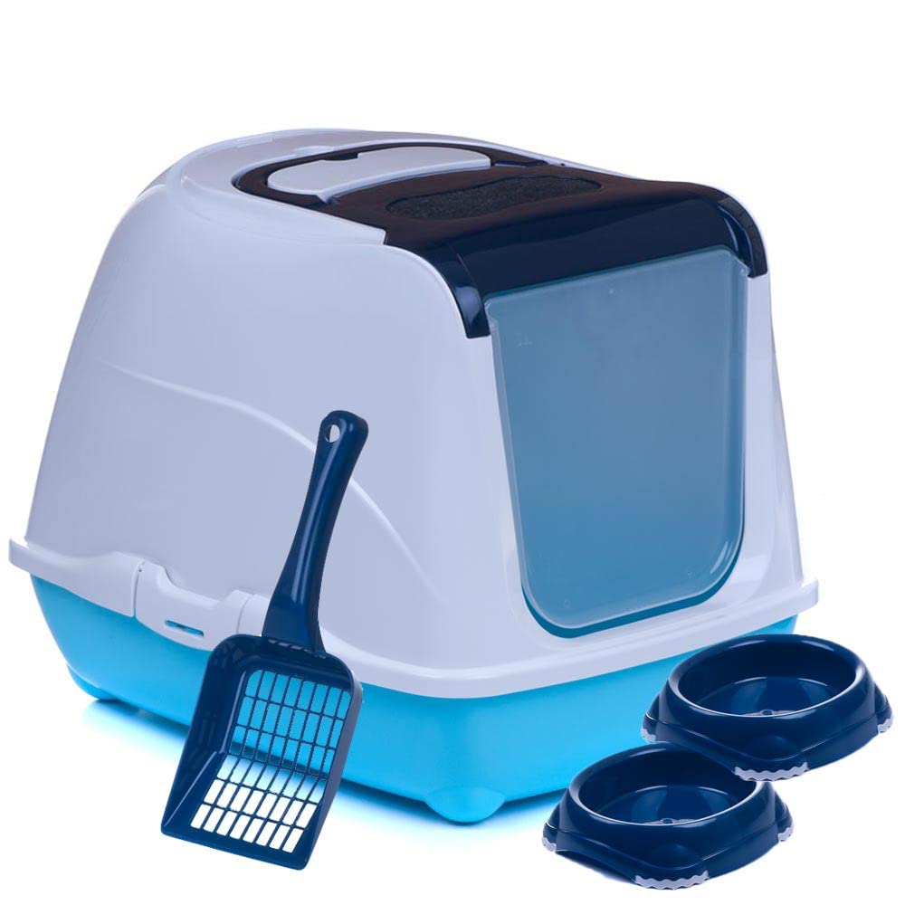 Sondermodell Flipcat 58 blau/Design 1 + extra Schaufel + 2 Näpfe