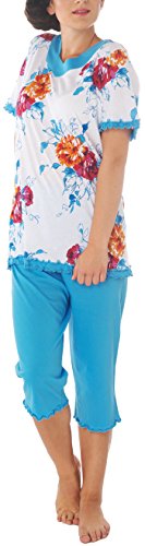 Damen Kurzarm Pyjama Schlafanzug Baumwolle DF638cd 36/38