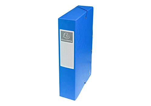 Exacompta 50602E 8er Pack Premium Sammelboxen Aufgebaut mit Gummizug 60 mm breit aus extra starkem Colorspan-Karton mit Rückenschild für DIN A4 Archivbox Heftbox Dokumentenbox Sammelmappe blau