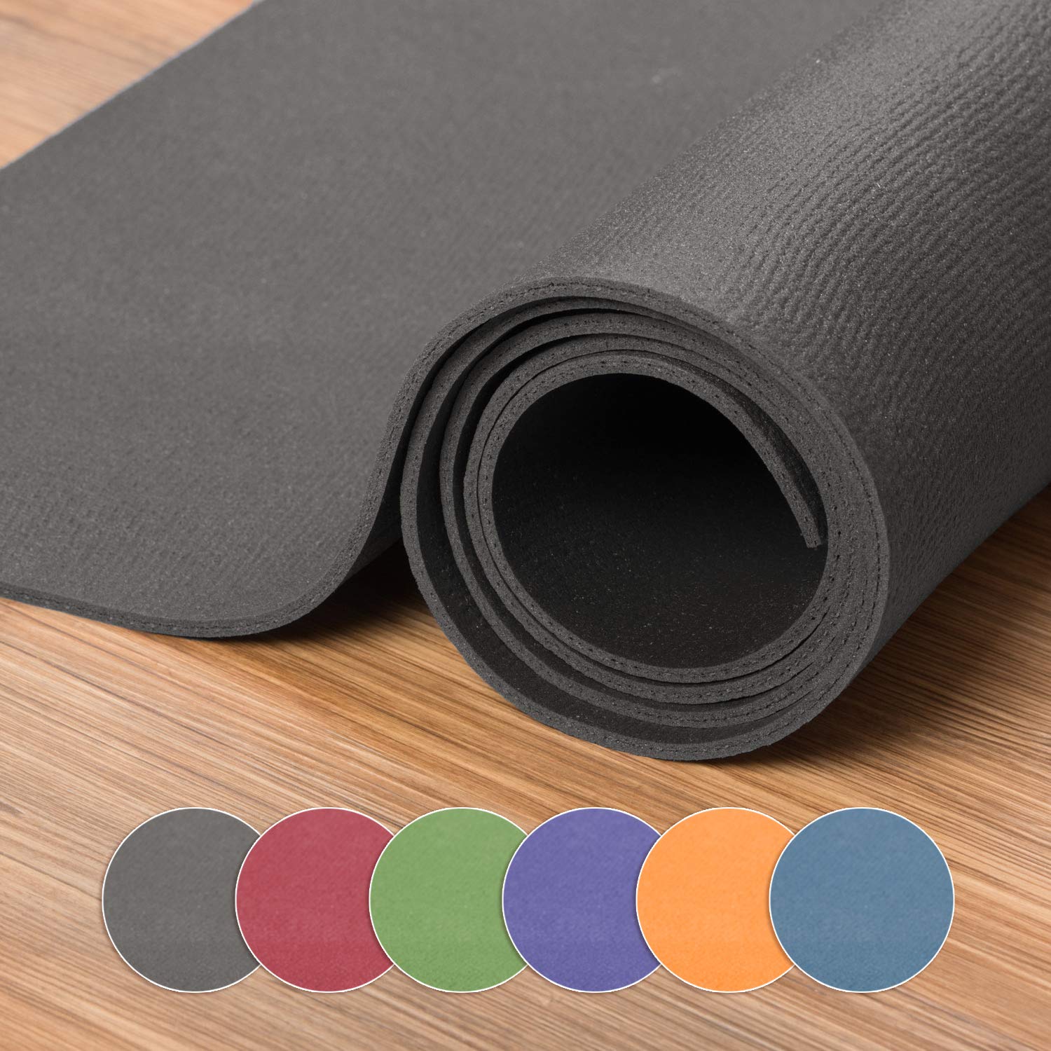 XXL Yogamatte in verschiedenen Farben + Größen, schadstofffreie Yogamatte in grau, besonders groß und breit, OEKO-Tex 100 zertifiziert und rutschfest
