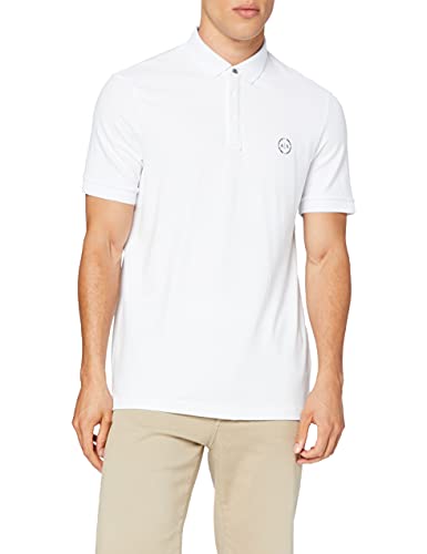 Armani Exchange Herren Elegance Poloshirt, Weiß (White 1100), Large (Herstellergröße:L)