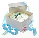 Pampers Windeltorte für Junge in Cakebox blau - Geschenke zur Geburt - dubistda© handmade