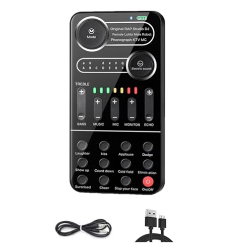 Epodmalx K9 Sprachwechsler Soundkarte in 12 elektrischen Tönen, Mikrofonübertragung, Soundkarte für Telefon, Computer, PC