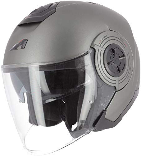 Astone Helmets - AVIATOR monocolor - casque jet - casque de moto homme - casque jet homologué - casque jet en fibre de verre - matt gun metal XS