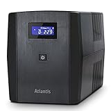 Atlantis OnePower 1200, UPS Line Interactive 1200VA/700W, AVR, Onda PseudoSinus, 3X IEC+2X Schuko-Steckdosen, 2X 12V 7Ah