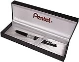 Pentel P1035-A-BOX Kerry Federmäppchen in Geschenkbox, Etuisfarbe schwarz, hochwertiges Metalletui, 0,5 mm