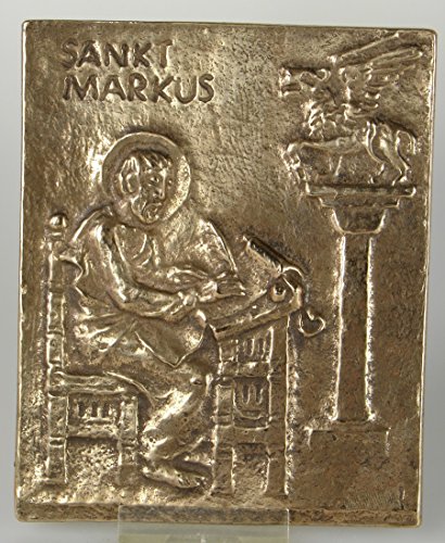 Bronze Relief Heiliger Markus, 13x10 cm