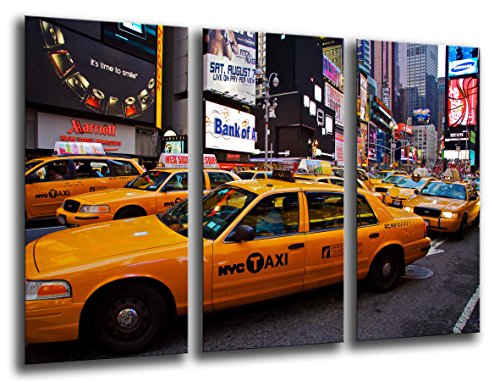 Wandbild - New York, New York City, Wolkenkratzer, 97 x 62 cm, Holzdruck - XXL Format - Kunstdruck, ref.26032