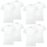 8er Pack Levis Solid Crew T-Shirt Men Herren Unterhemd Rundhals Stretch Cotton, Farbe:300 - White, Bekleidungsgröße:S