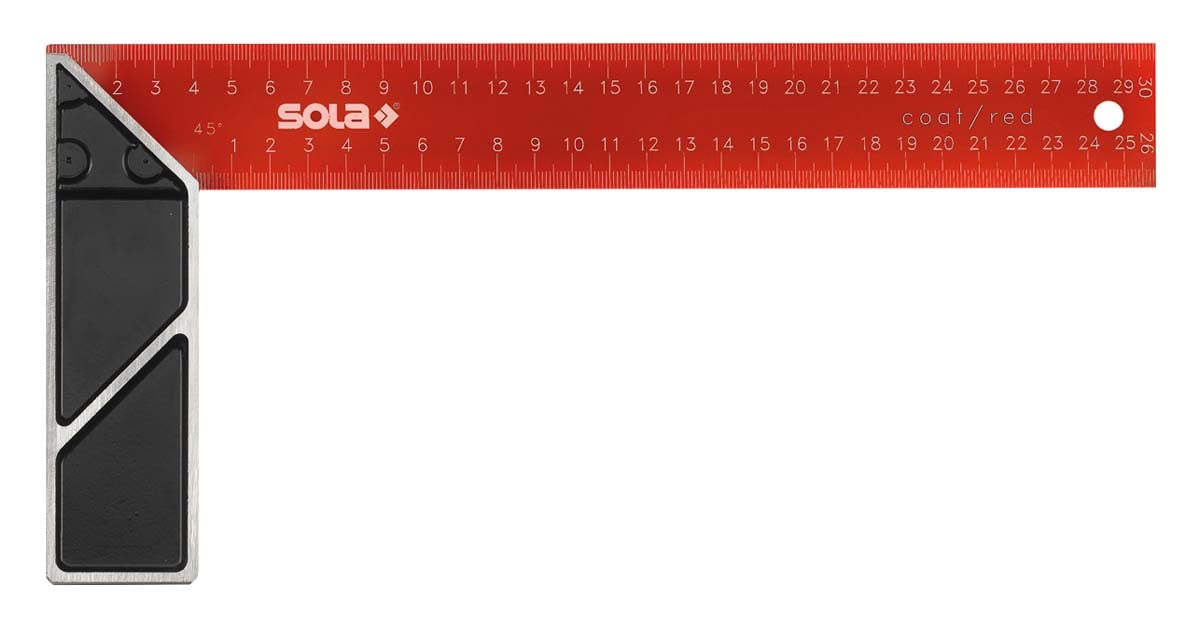 SOLA-SRC 300-Escuadra Carpintero 300x145mm, Rot Beschichtet Schwarz