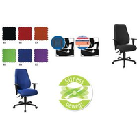 Topstar Bürodrehstuhl Lady Sitness, Stoff, schwarz stufenlose Sitzhöhenverstellung (TÜV geprüft), ausgeformte (LT0BK BC0)