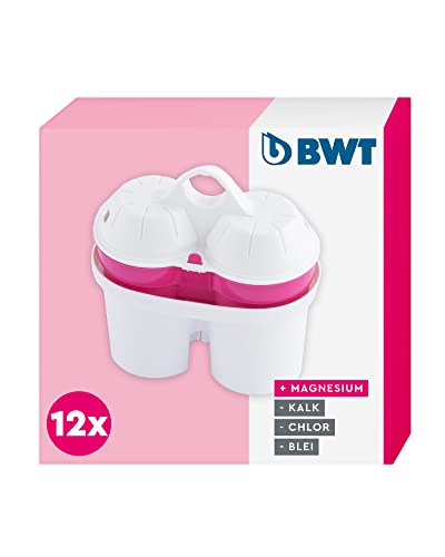 BWT - 814520 - Filterkartusche Magnesium Mineralized Water - Jahresvorrat Kartuschen für Tischwasserfilter PENGUIN, SLIM und VIDA - 12 Stück im Set