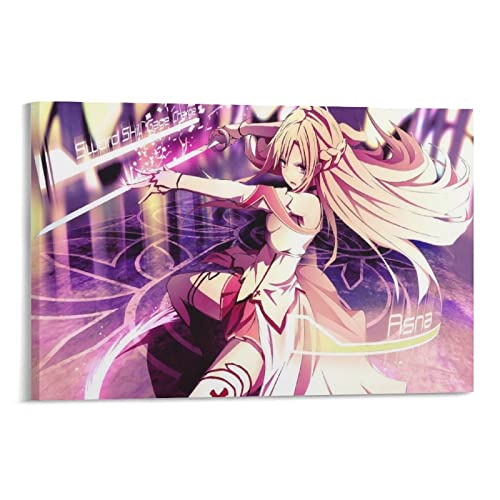 XINXUN SAO Sword Art Online-Anime-Poster Yuuki Asuna, 1 Bilddruck, Leinwand, Poster, Wandfarbe, Kunst, Poster, Dekoration, moderne Heimkunstwerke, Geschenkidee, 20 x 30 cm