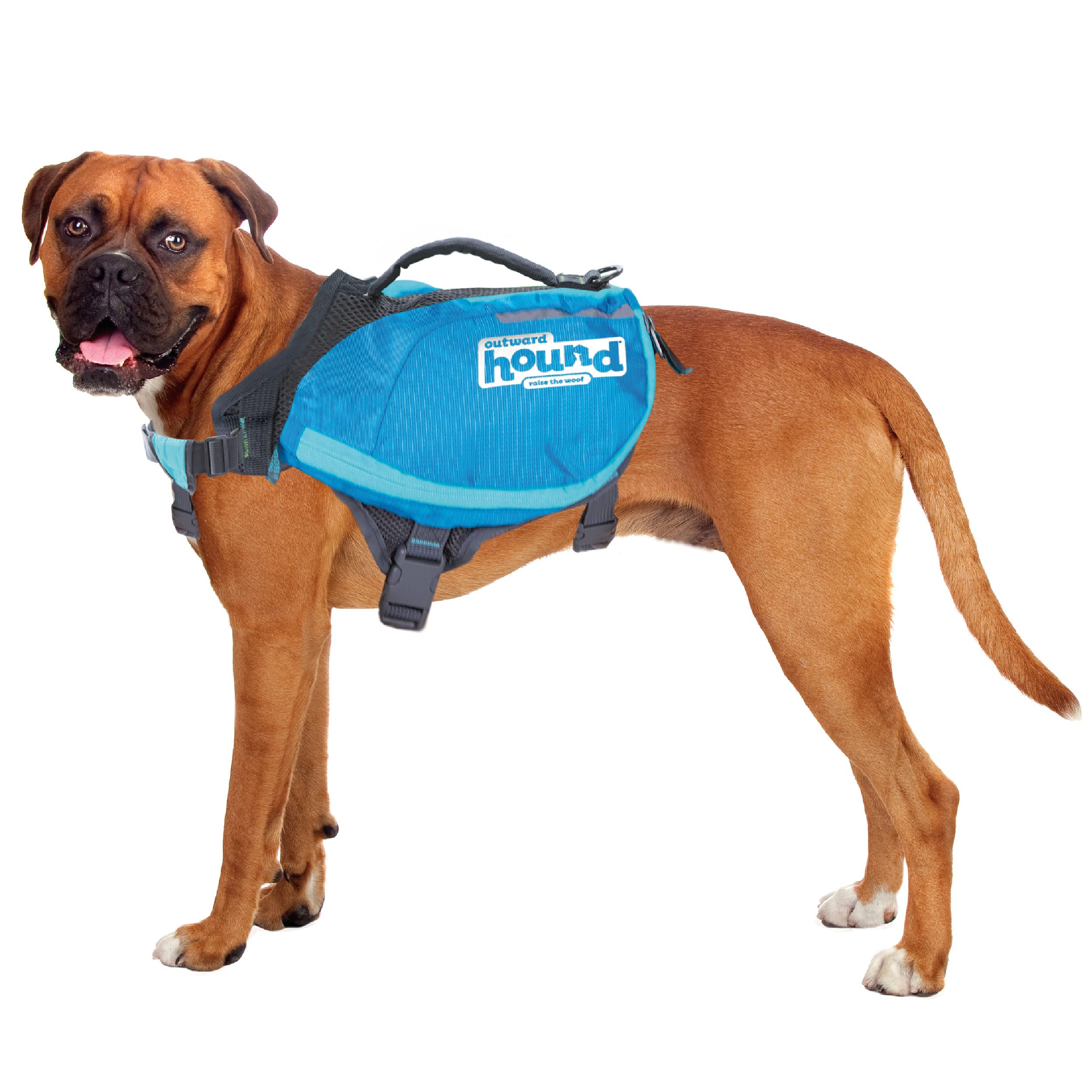 Kyjen 22005 Outward Hound DayPak Hunde-Rucksack Tasche im Satteltaschenstil, verstellbar, Größe L, blau