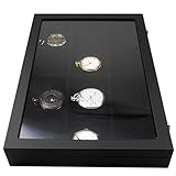 Set: Vitrine für Taschenuhren, Uhrenvitrine und 3 Ständer für die schönsten Taschenuhren
