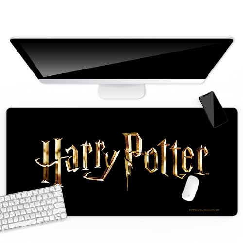 Ert Group Original Harry Potter große Schreibtischunterlage, offiziell lizenziert, Motiv 045 Black, rutschfest, 80 x 40 cm