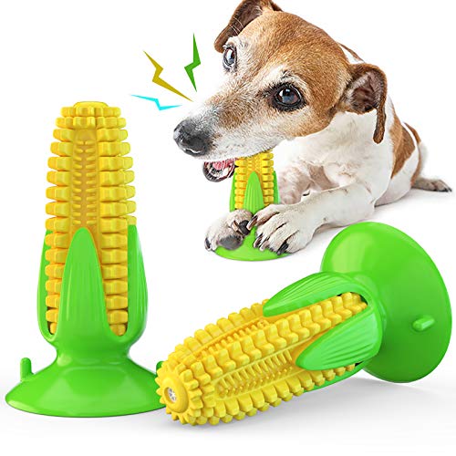 yuxiaoyu Kauspielzeug für Hunde, Saugnapf, klingendes Spielzeug, Maisform, unzerstörbar, quietschendes Hundespielzeug, Gummi für kleine, mittelgroße Hunde, Massage-Zähne für kleine und große Hunde