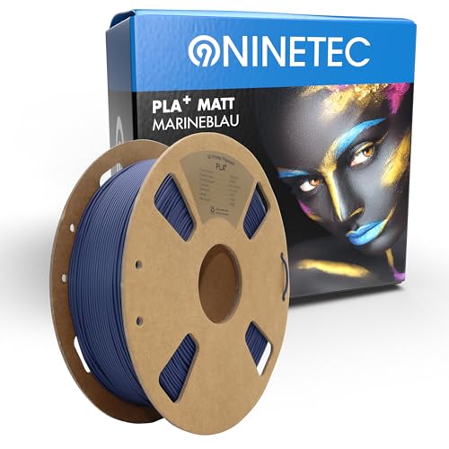 NINETEC BIO PLA+ Filament 1.75mm PLA Plus 3D Drucker Filament 1 kg Spule Maßgenauigkeit +/- 0,03mm PLA+ FDM Druckerverbrauchsmaterial PLA+ Matt Navyblau