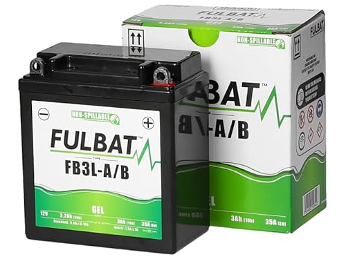 Fulbat Motorradbatterie Gel FB3L-A/B Gel / YB3L-A / B Full SLA wasserdicht 3,2 Ah 35 AMPS