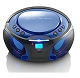 Lenco SCD-550 - CD-Player für Kinder - CD-Radio - Stereoanalage - Boombox - MP3 und USB Player - Bluetooth - 2 x 2 W RMS-Leistung - Party Lights - Blau
