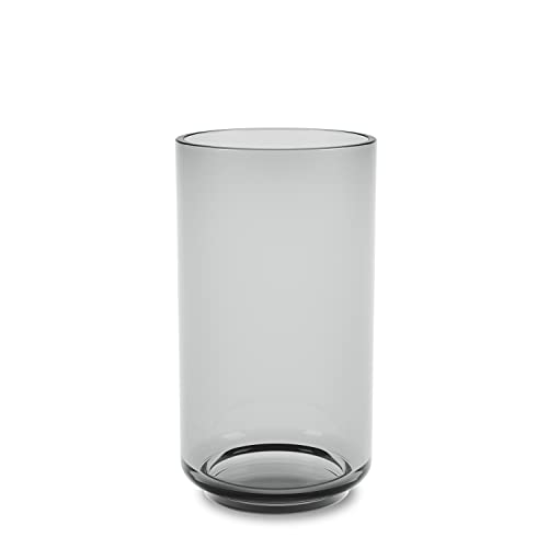 Umbra Layla Vase, Farbiger Glasbehälter für Blumen, Accessoires und Kerzen, dekorative Glasvase, Blumenvasen, Grau, Medium