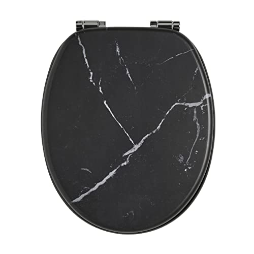Wirquin 20724239 WC-Sitz Woody 100% FSC, schwarz marmoriert