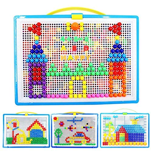 Mehrfarbige Puzzle Spielzeug DIY Pilz Nägel Steckspiele Kinder Baby Spielzeug Bildungs Puzzle Set 1140PCS, ab 3 Jahre