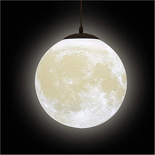 3D Drucken Mond Pendelleuchten Decken- Universum Planet Mond Decke Nachtlampe Kreativ Laterne Restaurant Bar Zuhause Kinder Schlafzimmer LED Hängende Beleuchtung,25CM