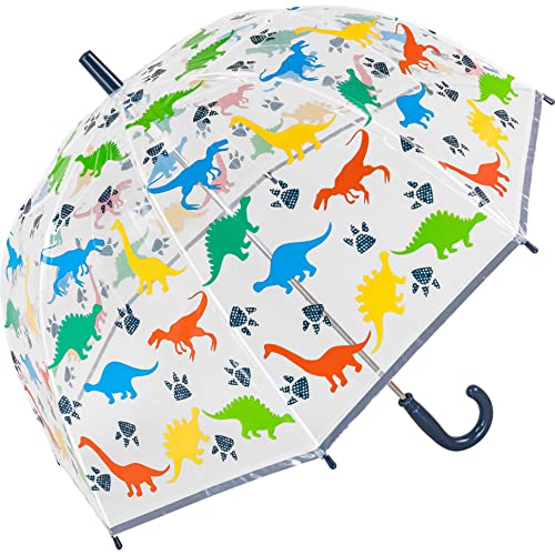 X-brella Kinder-Regenschirm, Dinosaurier-Design, transparent, farblos, S, Klassisch