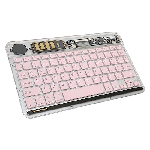 Garsent Drahtlose Mechanische Tastatur, Mechanische Bluetooth-RGB-Gaming-Tastatur mit Transparenten Tastenkappen, Erweiternde Benutzerdefinierte Gaming-Tastatur, für Smartphones, (Rosa)