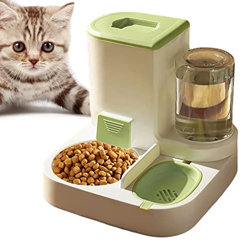 Haustier Automatischer Wasserspender, Automatischer Trockenfutter Spender, 2 In 1 Wasserspender Für Hunde Katze, 2 Liter, PBA Frei