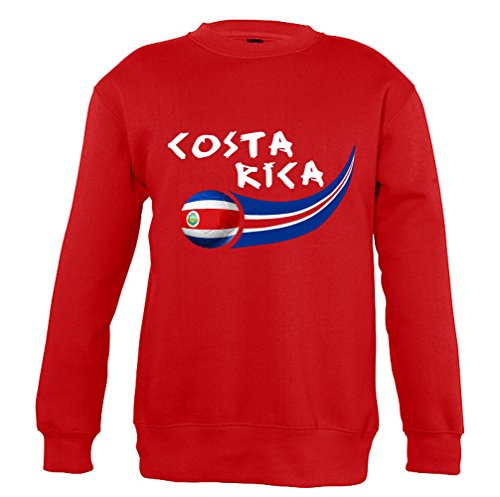 Supportershop Sweatshirt Costa Rica Unisex Kinder, Rot, FR: XL (Größe Hersteller: 10 Jahre)