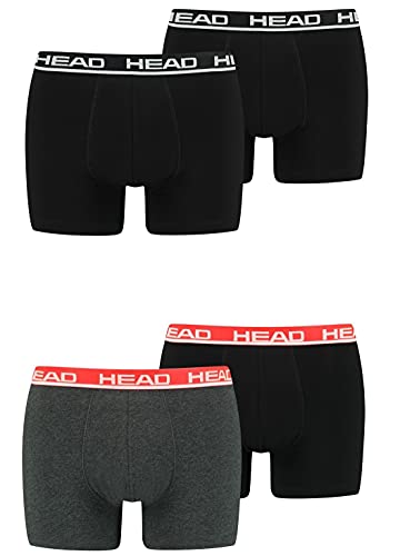 HEAD Herren Boxershorts Unterwäsche 8P, Farbe: Black/Grey Red, Größe: M