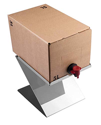 Lares Halter für Getränkeboxen - Ideal für 5 Liter Bag-in-Box Systeme - aus rostfreiem Edelstahl - Made in Germany