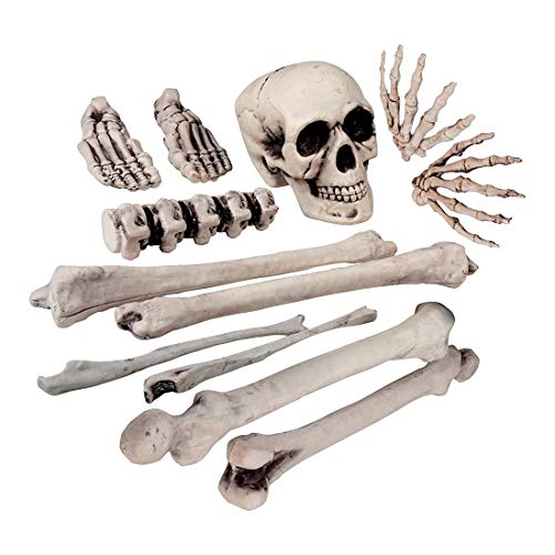 Obahdirry 12 Stück Skelett und Totenkopf für Halloween-Dekoration oder gruselige Friedhofs-Bodendekoration