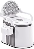 KLUFO Toilettenstuhl,Tragbarer erhöhter Toilettensitz Toilettenstuhl für Toilette mit Armen,Stabiler und schöner extra breiter Toilettenstuhl, für draußen drinnen einfache Reinigung (Grau)