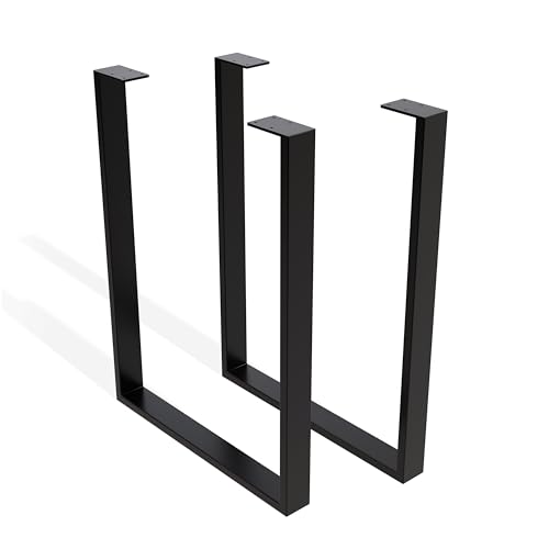 Sossai® Stahl Tischgestell Tischkufen Tischbeine | TKW0 | Farbe: Schwarz | 2 Stück | Breite 50 cm x Höhe 72 cm