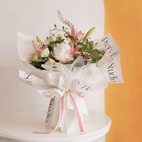 40 Blatt weißes Blumen-Geschenkpapier, Floristenstrauß, DIY, Handwerk, frische Blumenstrauß, Blumenstrauß, Blumenbündel, Kunstverpackungsmaterial, wasserdichte Blumenverpackung, 45x30 cm