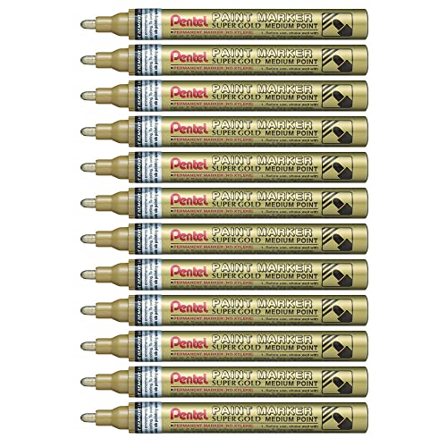 Pentel MMP10-X Paint Marker, Lackmarker - gold, 2,5 mm Strich, VE=12 Stück