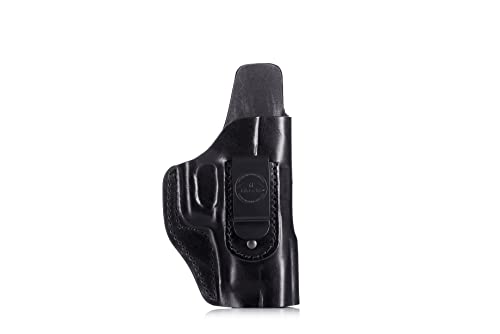 Multifit Open-top IWB Leather Holster with Steel Clip 1.5" Black, Right Hand, Size 2212