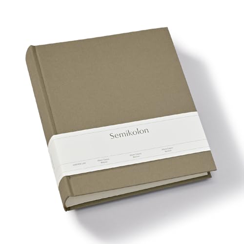 Semikolon 369953 Foto-Album Classic Medium – 21,6 x 25,5 cm – 80 Seiten cremefarben, für 160 Fotos – fango beige