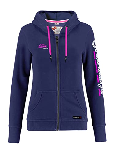 M.Conte Damen Hooded Sweater Sweat-Shirt-Jacke Schwarz Pink Mit Kapuze (M, Marine Blau)