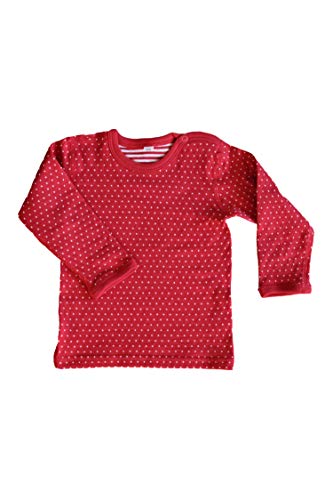 Leela Cotton Baby Kinder Langarmshirt Wendelangarmshirt Bio-Baumwolle Wendeshirt T-Shirt Jungen Mädchen Gr. 50/56 bis 140 (98/104, rot)