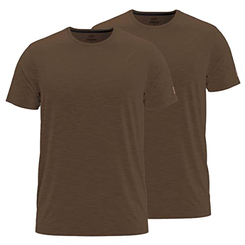 FORSBERG T-Shirt Doppelpack zum Sparpreis einfarbig Rundhals hochwertig robust bequem guter Schnitt, Farbe:braun, Größe:4XL