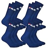 FILA 12 Paar Socken, Frottee Tennissocken mit Logobund, Unisex (4x 3er Pack) (Marine, 43-46 (9-11 UK))