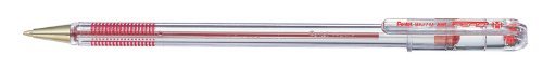 Pentel 1,0 mm Medium Spitze Öl Tinte auf Superb Kugelschreiber – Rot (12 Stück Stifte)