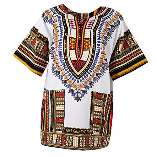 Sharplace Damen Kurzarm Sommer Traditionelle Afrikanische Kleider Afrika Style Minikleid Dashiki Cocktailkleid - Gelb, wie beschrieben