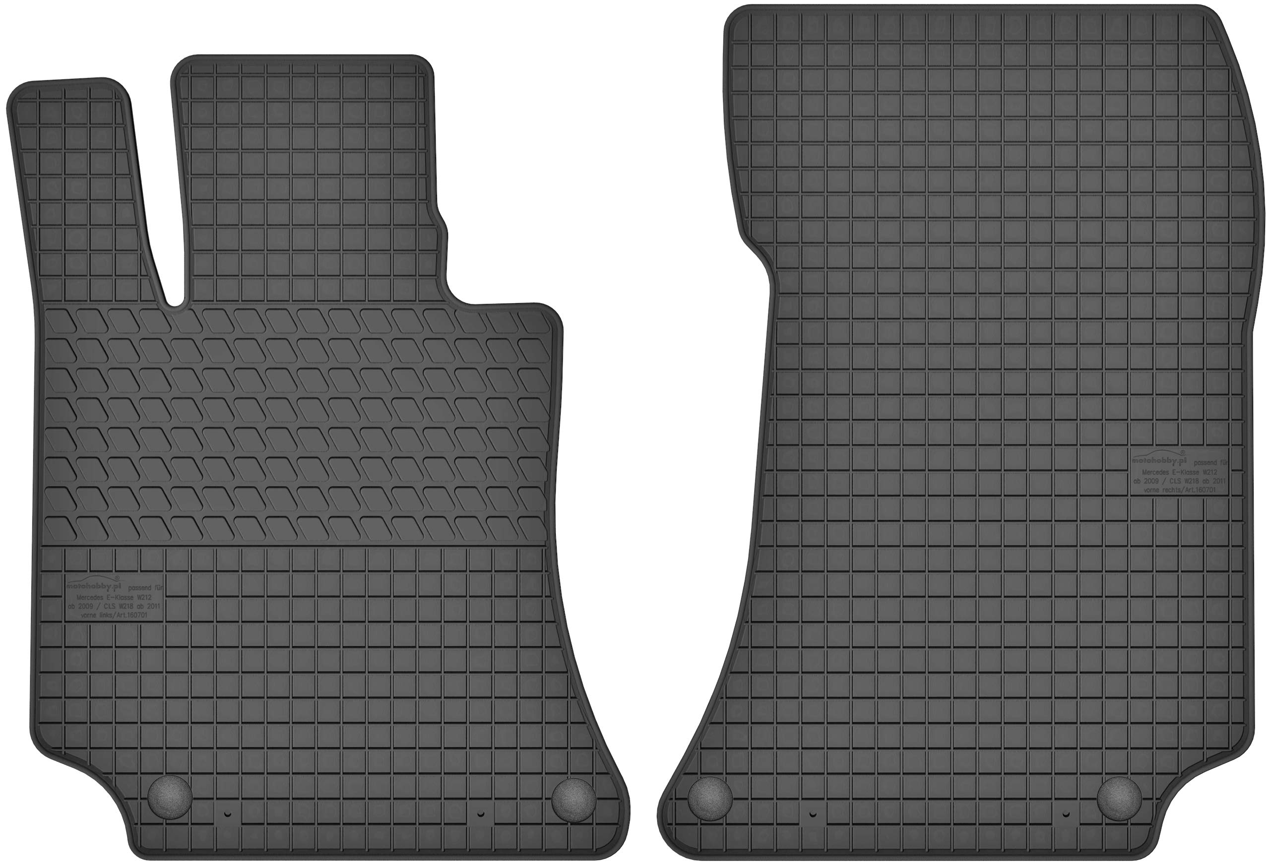 Gummimatten Vorne Gummi Fußmatten Satz für Mercedes-Benz E-Klasse W212 (ab 2009) / CLS C218 (ab 2010) - 2-teilig - Passgenau