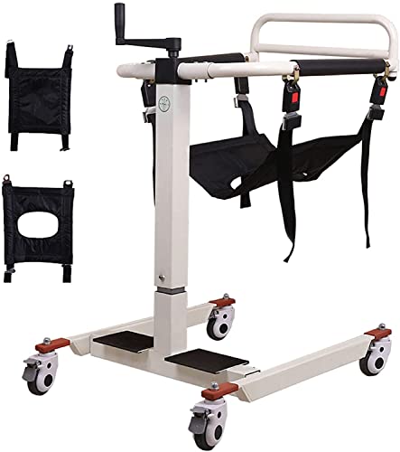 Patientenlifter-Rollstuhl für zu Hause, tragbarer 4-in-1-Transportrollstuhl, Ganzkörper-Patiententransferlifter, Nachtkommodestuhl mit Kissen für die Pflege gelähmter älterer Menschen, 330 l