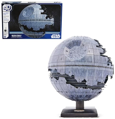4D Build, Star Wars Deluxe 272 Teile Todesstern II Papp-Modellbausatz | Star Wars Schreibtischdekoration Spielzeug für Erwachsene und Kinder ab 12 Jahren